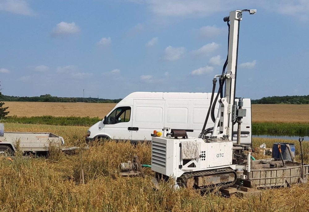 GTC-Anlage bei laufender Brunnenbohrung